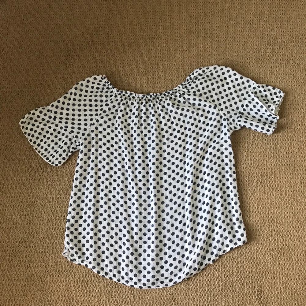 Polka Dotted Italian Linen Top